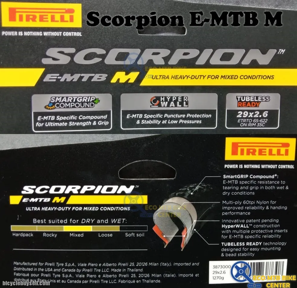 PIRELLI MTB Tires Scorpion E-MTB M 27.5/29 | Ultra Heavy-Duty for Mixed Conditions | Tubeless Ready