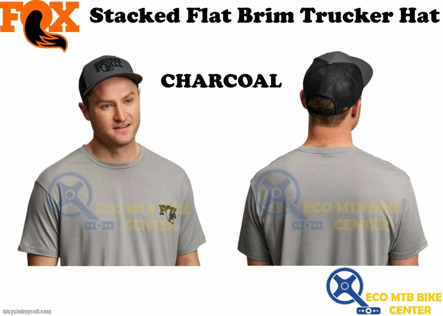 FOX Stacked Flat Brim Trucker Hat