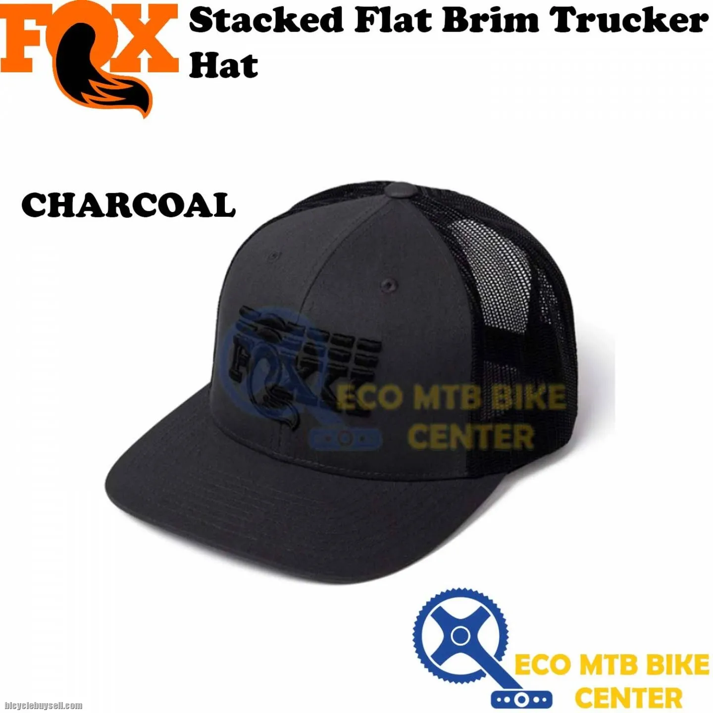 FOX Stacked Flat Brim Trucker Hat