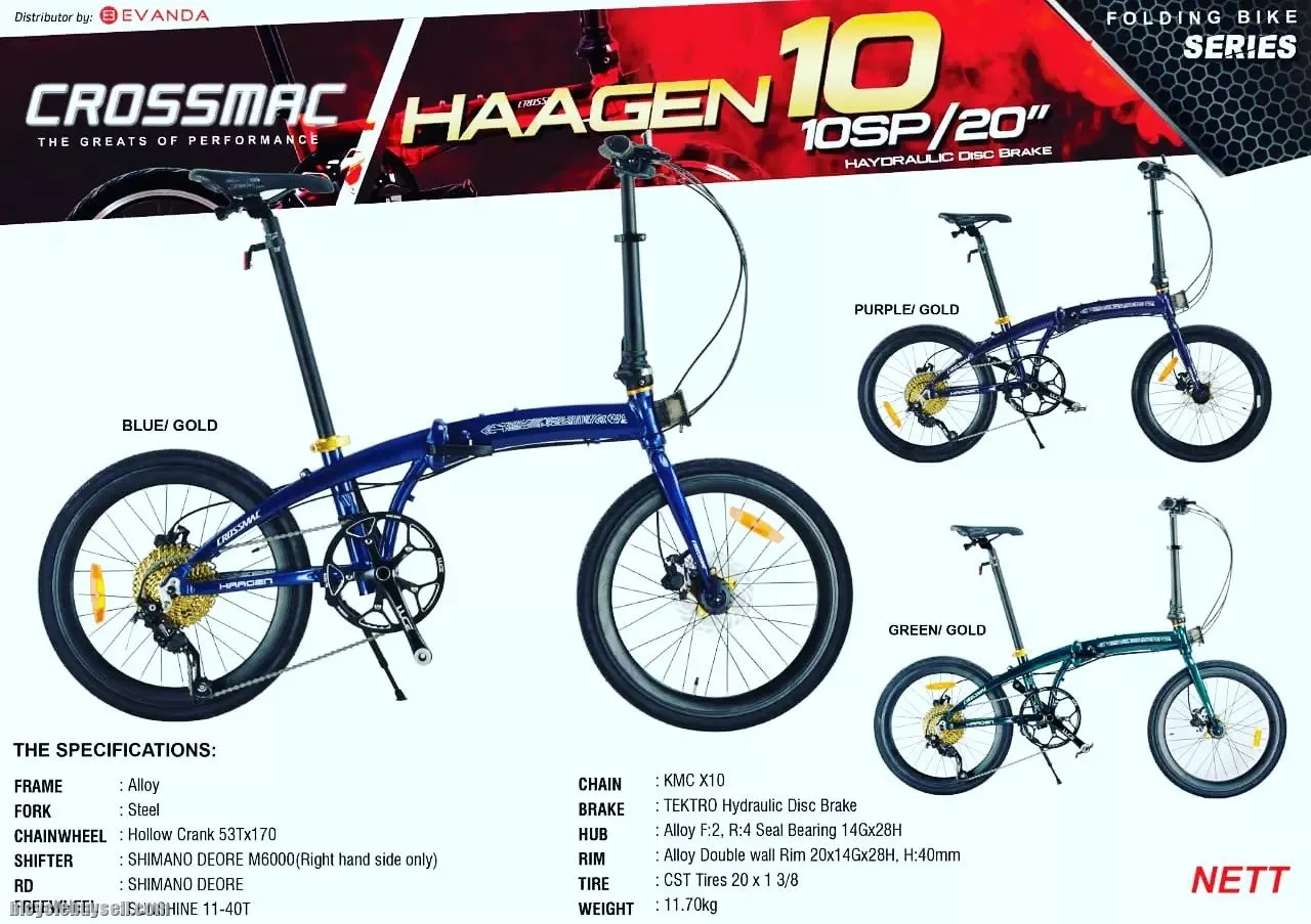 CROSSMAC HAAGEN 10 FOLDING BIKE 20 451 10 SPEED