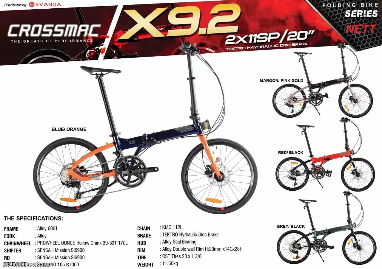 CROSSMAC X9.2 FOLDING BIKE 20 451 22 SPEED