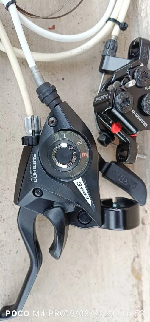 Shimano EZ Fire Plus 3x8 speed shifter with Shimano Mechanical Disck Brake MTB Caliper