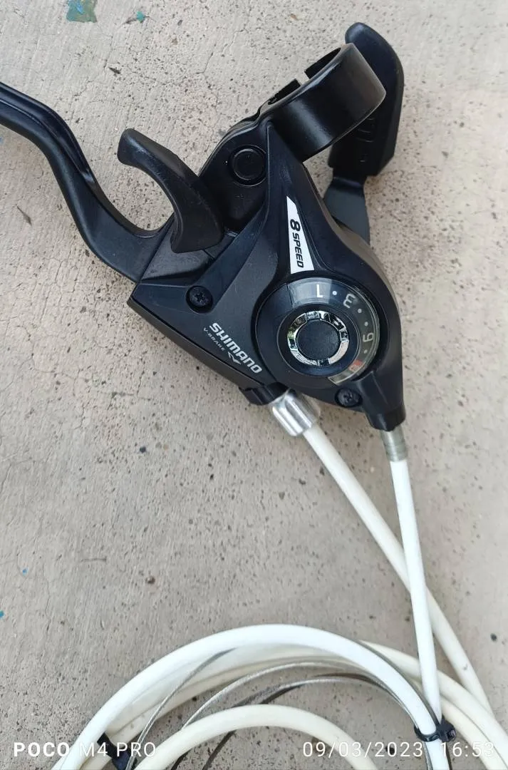 Shimano EZ Fire Plus 3x8 speed shifter with Shimano Mechanical Disck Brake MTB Caliper