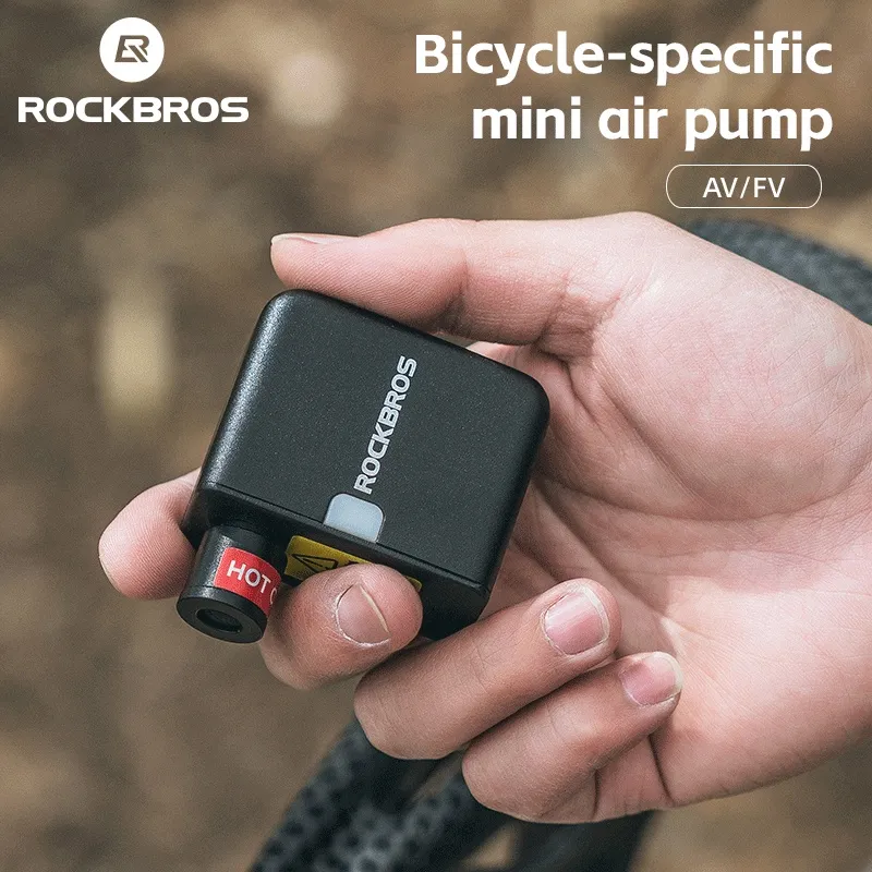 RockBros Mini Electric Air Pump - High Pressure 100 PSI, Type-C Rechargeable, Lightweight, MTB  mini pump