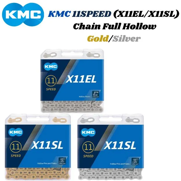 KMS 11Speed (X11EL/X11SL) Chain Full Hollow Gold/Silver