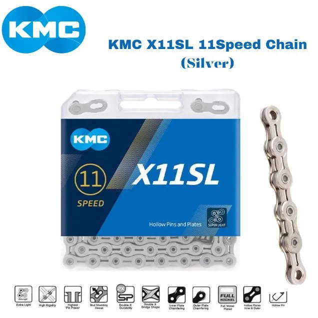 KMS 11Speed (X11EL/X11SL) Chain Full Hollow Gold/Silver