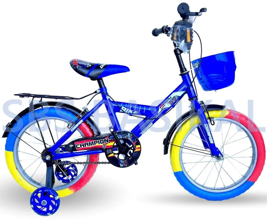PROMOTION NEW CHAMPION KIDS 16"ER WITH BASKET SIDE WHEEL BICYCLE BASIKAL -FACTORY