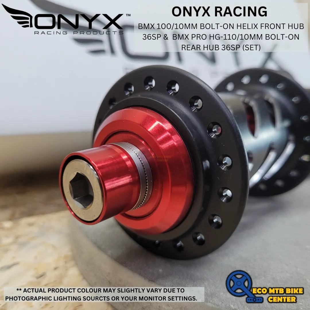 ONYX BMX 100/10mm Bolt-on Helix Front Hub 36SP &amp;  BMX PRO HG-110/10mm Bolt-on Rear Hub 36SP (set)