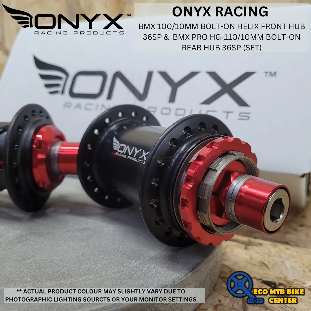 ONYX BMX 100/10mm Bolt-on Helix Front Hub 36SP &amp;  BMX PRO HG-110/10mm Bolt-on Rear Hub 36SP (set)