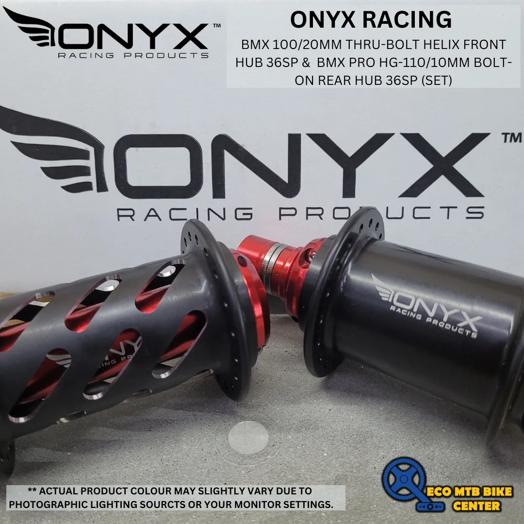 ONYX BMX 100/20mm Thru-bolt Helix Front Hub 36SP &amp;  BMX PRO HG-110/10mm Bolt-on Rear Hub 36SP (set)
