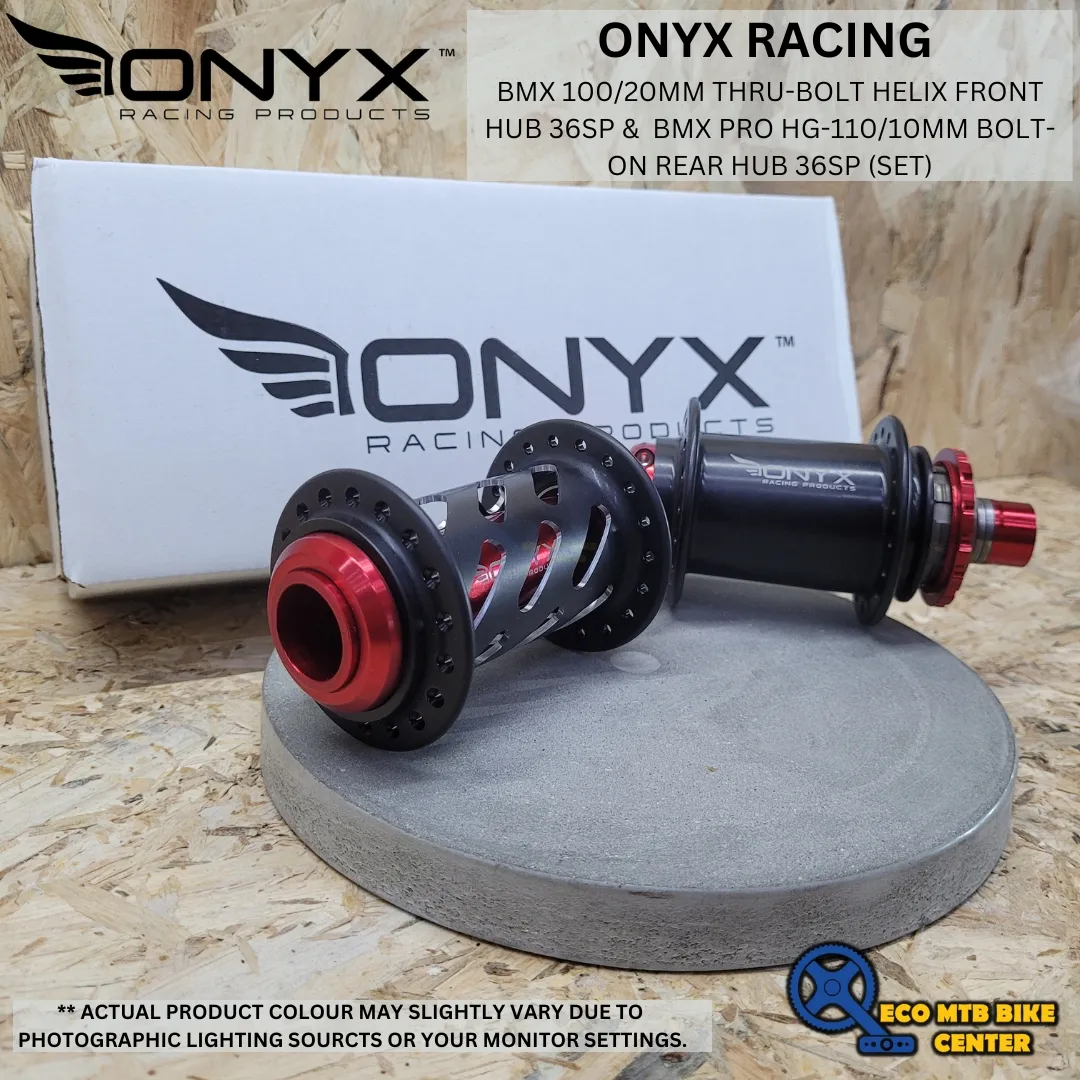 ONYX BMX 100/20mm Thru-bolt Helix Front Hub 36SP &amp;  BMX PRO HG-110/10mm Bolt-on Rear Hub 36SP (set)