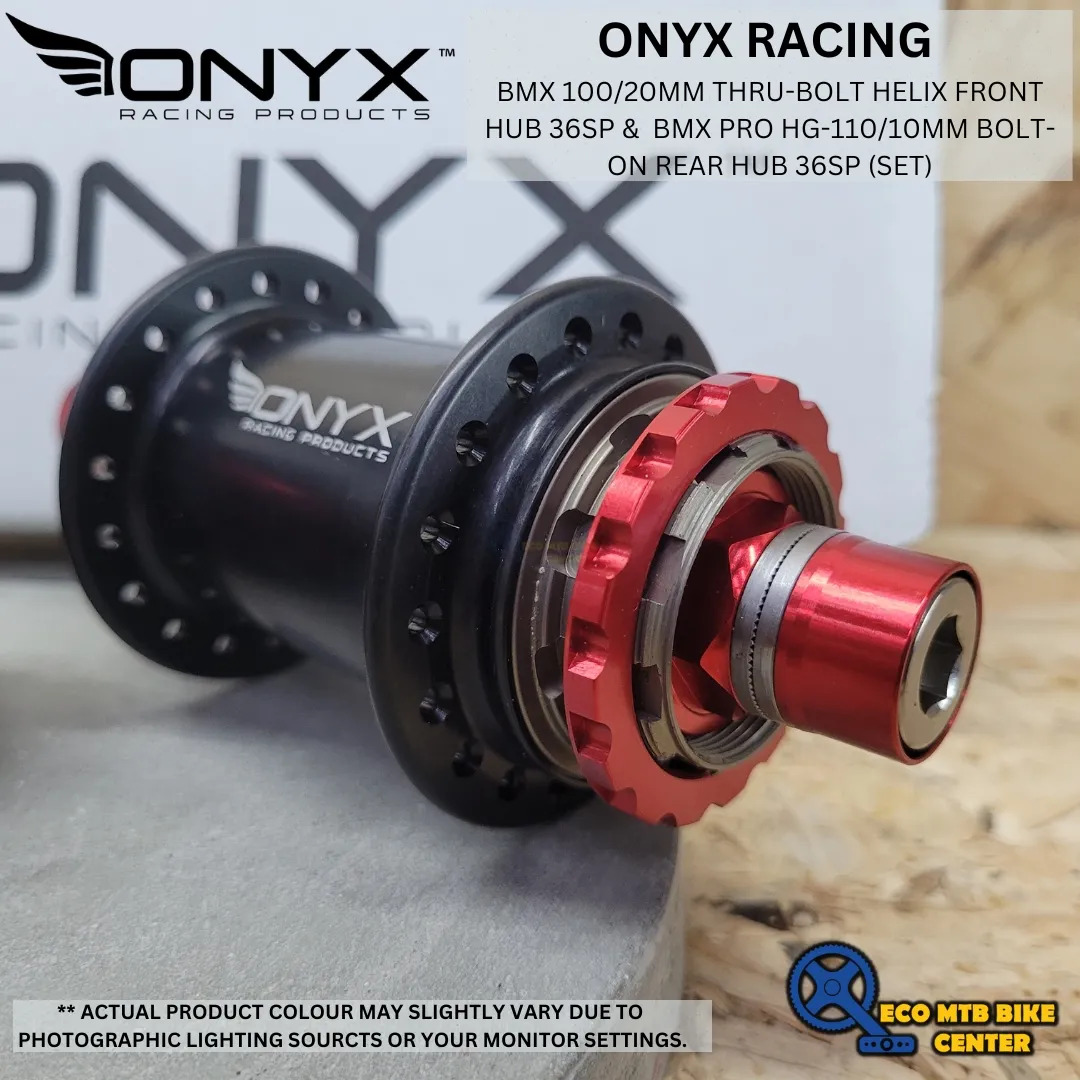 ONYX BMX 100/20mm Thru-bolt Helix Front Hub 36SP &amp;  BMX PRO HG-110/10mm Bolt-on Rear Hub 36SP (set)