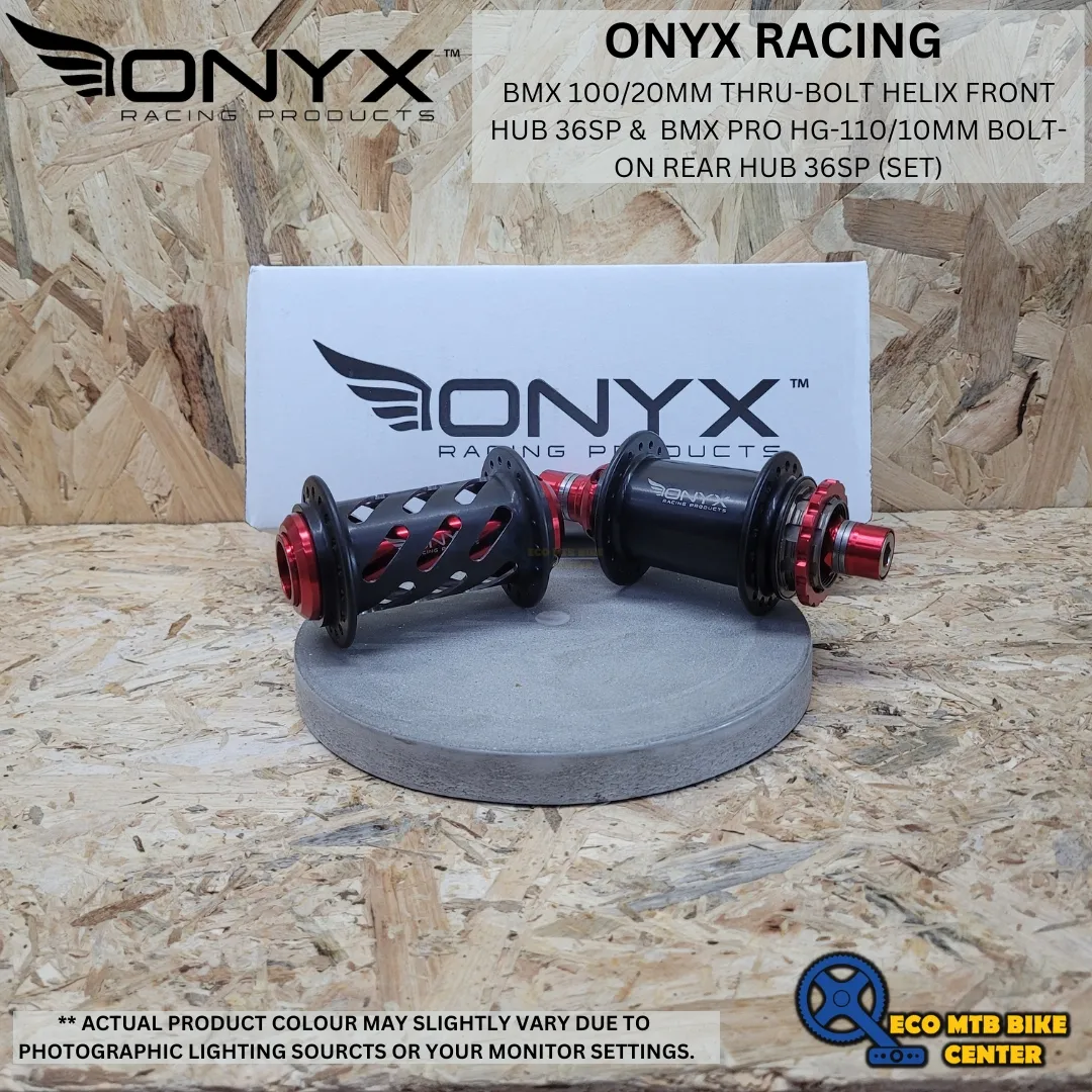 ONYX BMX 100/20mm Thru-bolt Helix Front Hub 36SP &amp;  BMX PRO HG-110/10mm Bolt-on Rear Hub 36SP (set)