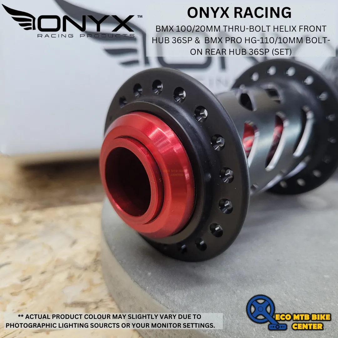 ONYX BMX 100/20mm Thru-bolt Helix Front Hub 36SP &amp;  BMX PRO HG-110/10mm Bolt-on Rear Hub 36SP (set)