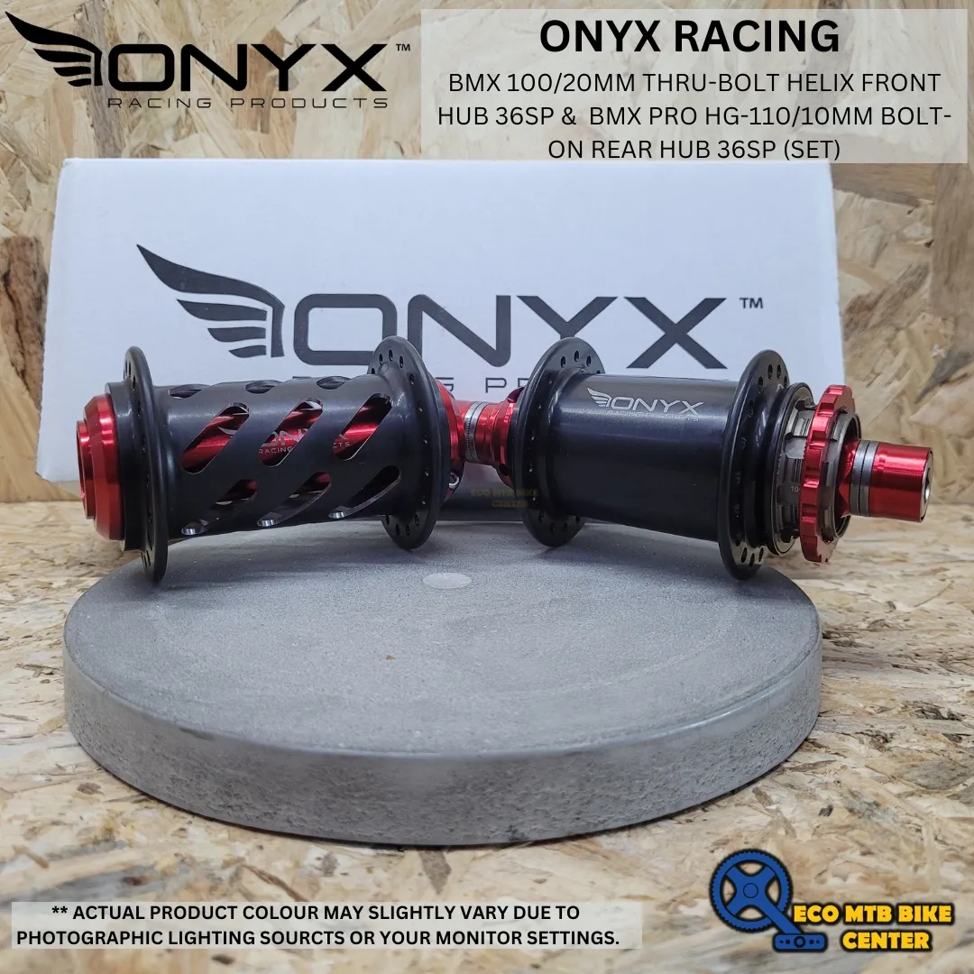 ONYX BMX 100/20mm Thru-bolt Helix Front Hub 36SP &amp;  BMX PRO HG-110/10mm Bolt-on Rear Hub 36SP (set)