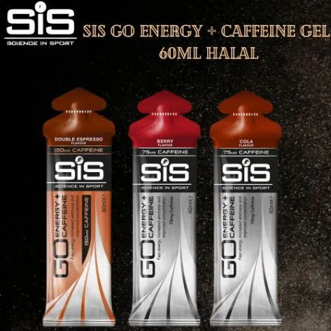 NEW STOCK SIS Science in Sport GO Energy + Caffeine Gel  60ml HALAL Cola Berry Double Espresso
