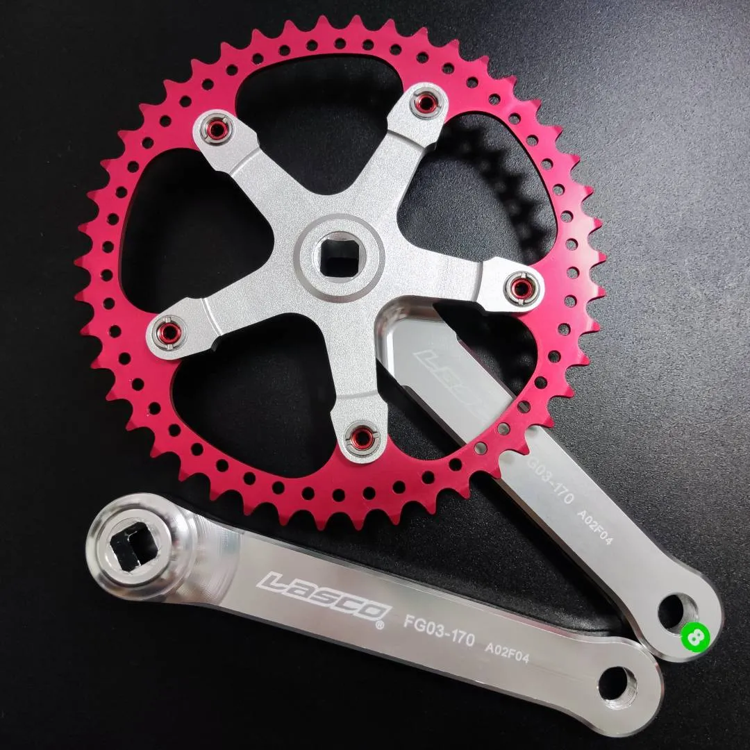 Lasco FG03-170mm 46t BCD130 CNC Fixie Vintage BMX Road Bicycle Crank